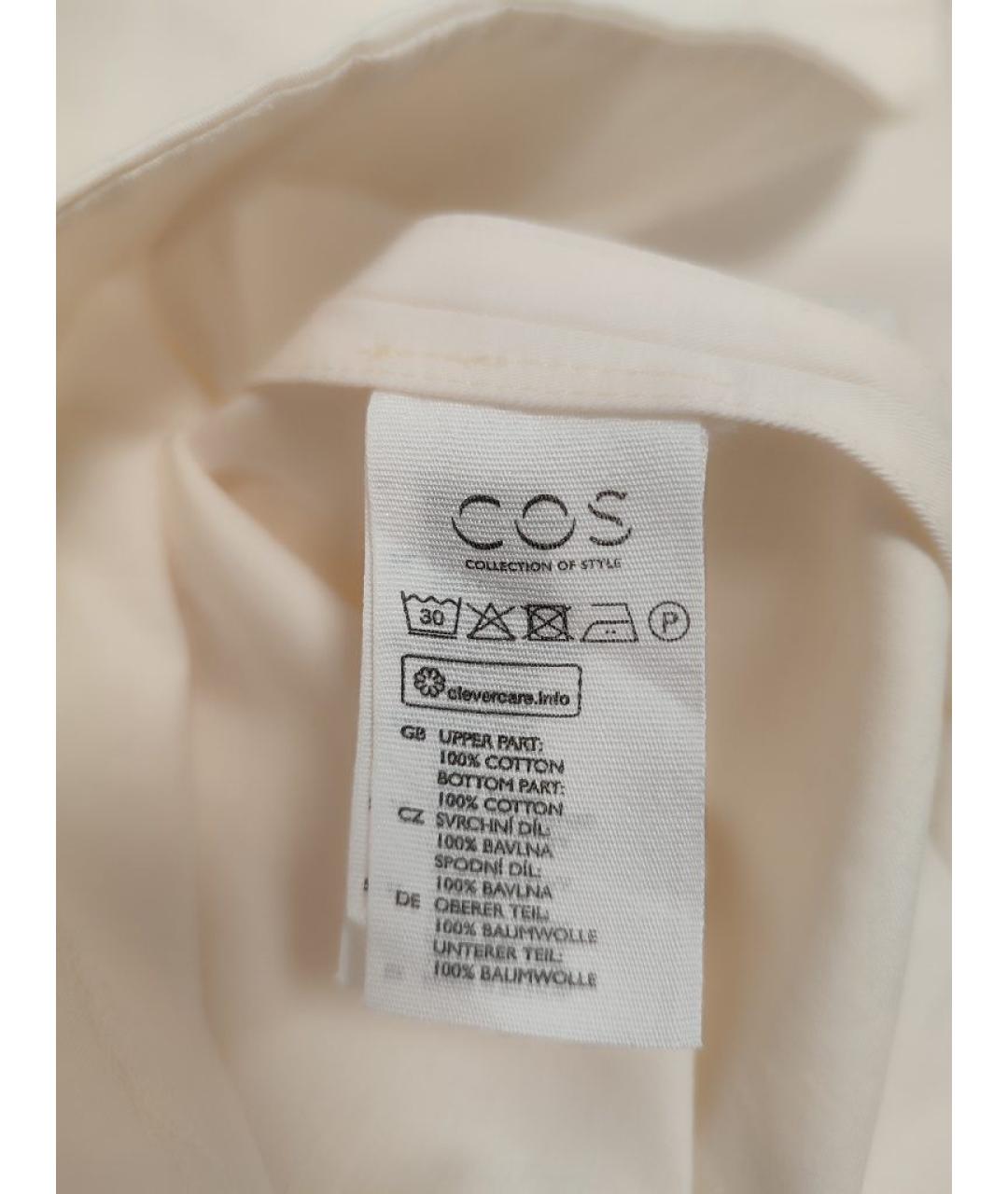 COS Бежевое хлопковое повседневное платье, фото 9