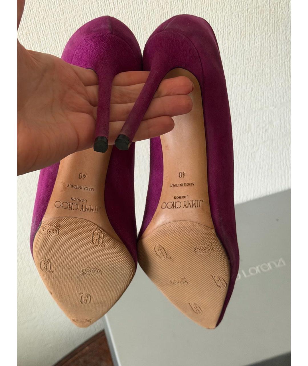 JIMMY CHOO Фиолетовые замшевые туфли, фото 7