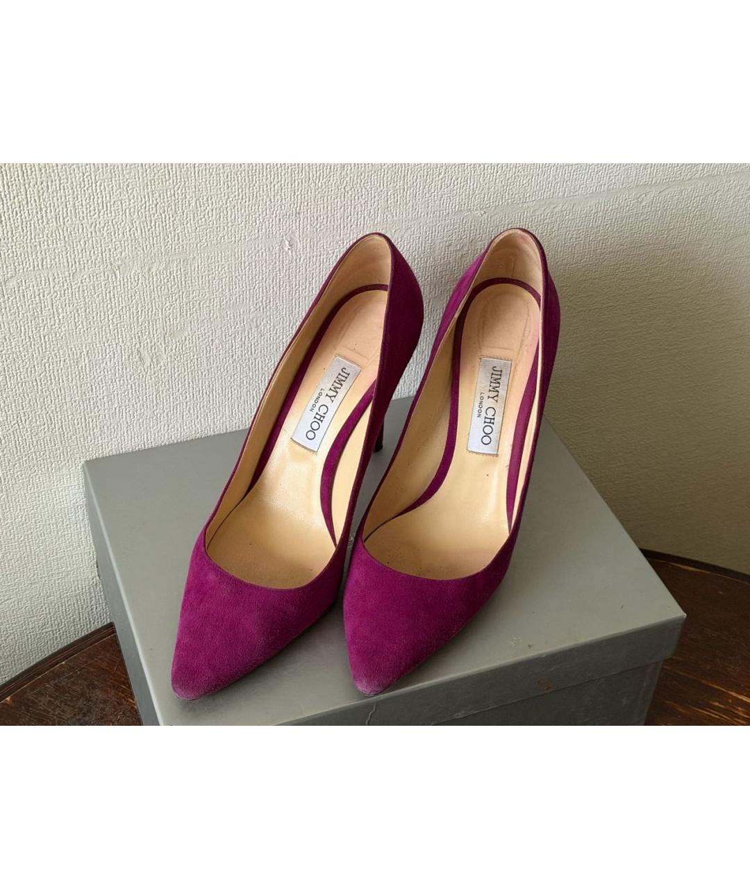 JIMMY CHOO Фиолетовые замшевые туфли, фото 6