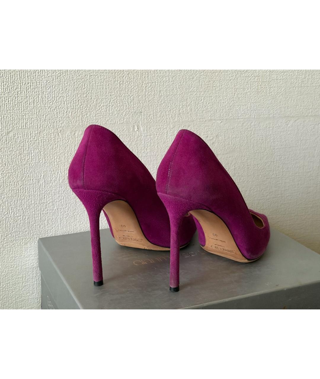 JIMMY CHOO Фиолетовые замшевые туфли, фото 4