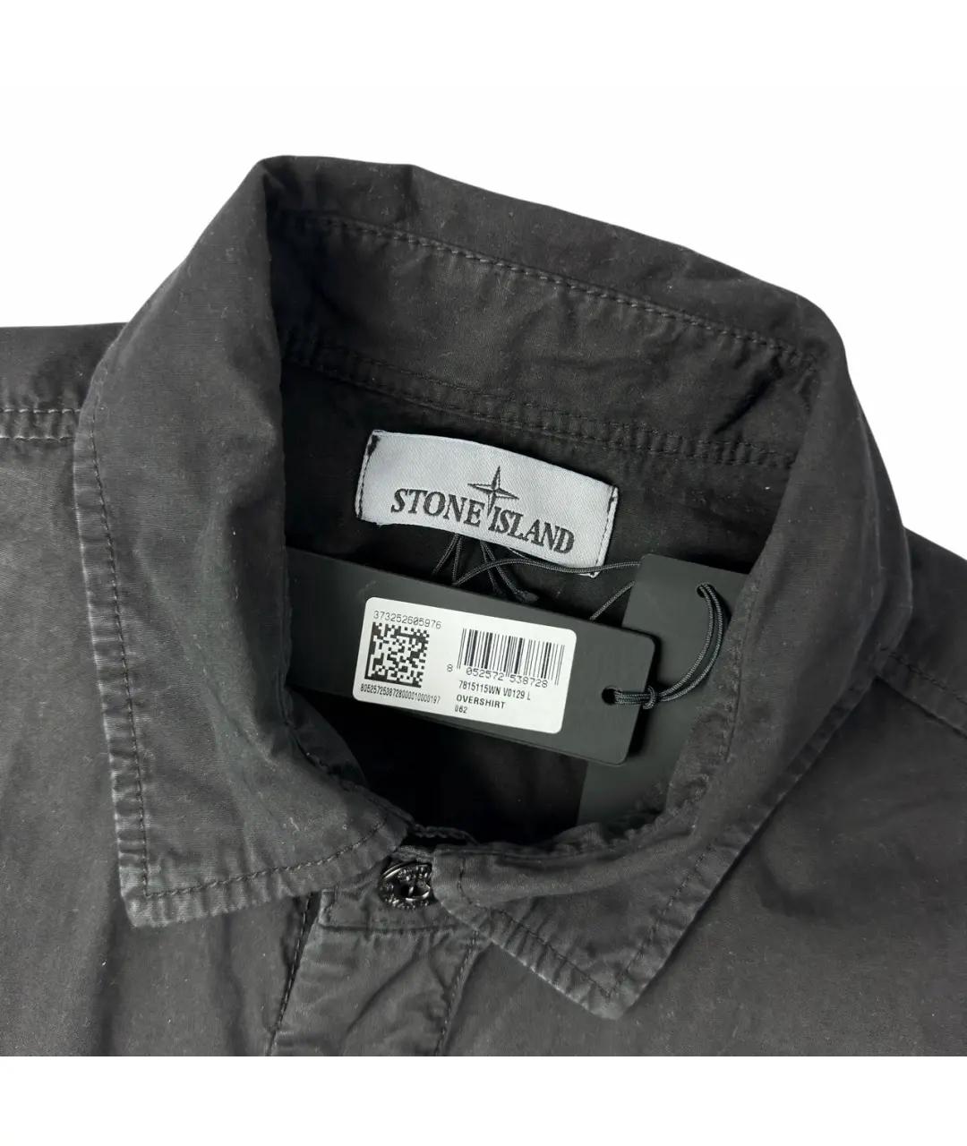 STONE ISLAND Черная хлопковая кэжуал рубашка, фото 2