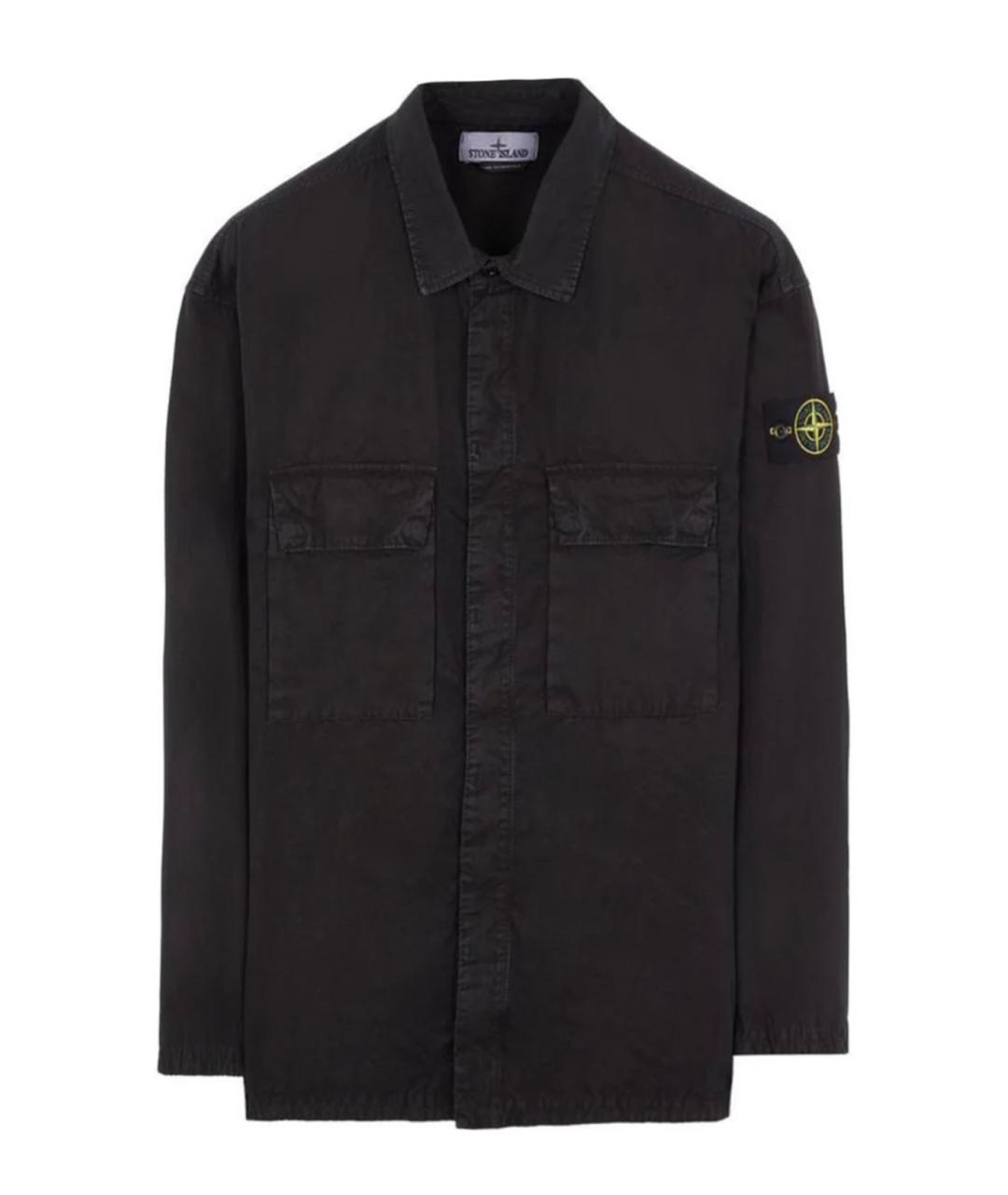 STONE ISLAND Черная хлопковая кэжуал рубашка, фото 5