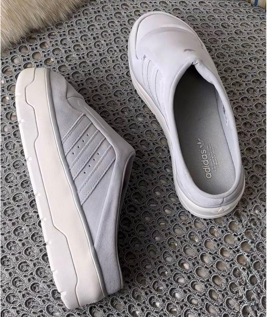 ADIDAS Серые замшевые сабо, фото 7