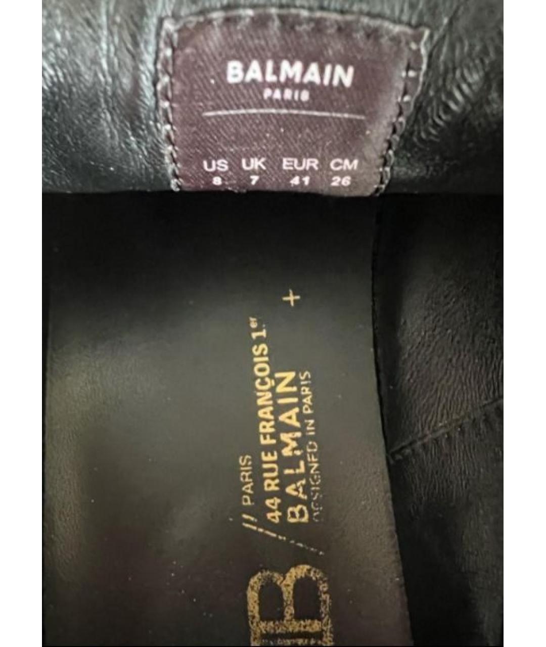 BALMAIN Черные замшевые низкие кроссовки / кеды, фото 3