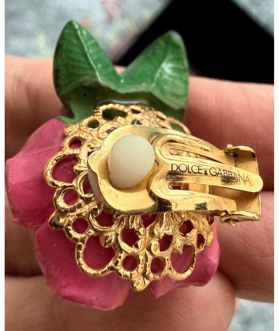 DOLCE&GABBANA Розовые пластиковые клипсы, фото 3