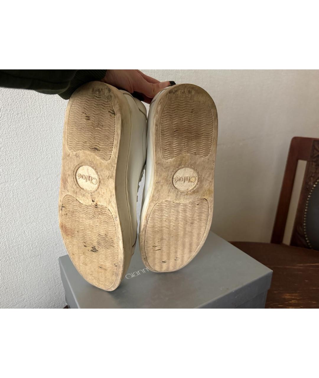 CHLOE Белые кожаные кеды, фото 5