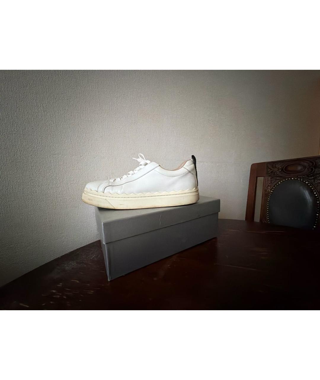 CHLOE Белые кожаные кеды, фото 8
