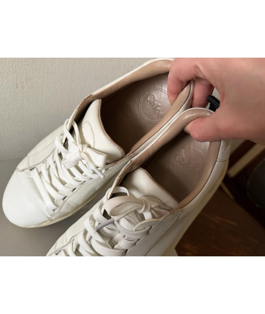 CHLOE Белые кожаные кеды, фото 3