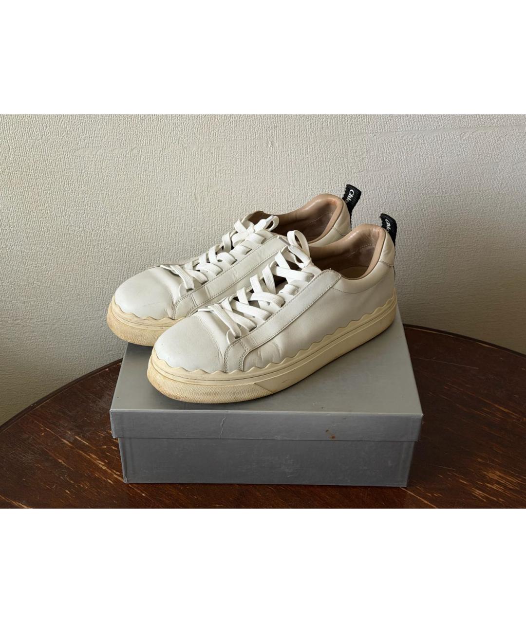 CHLOE Белые кожаные кеды, фото 6