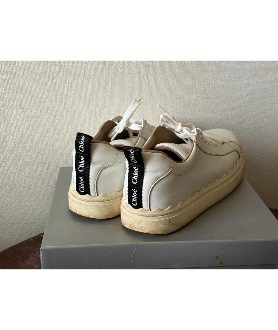 CHLOE Белые кожаные кеды, фото 2