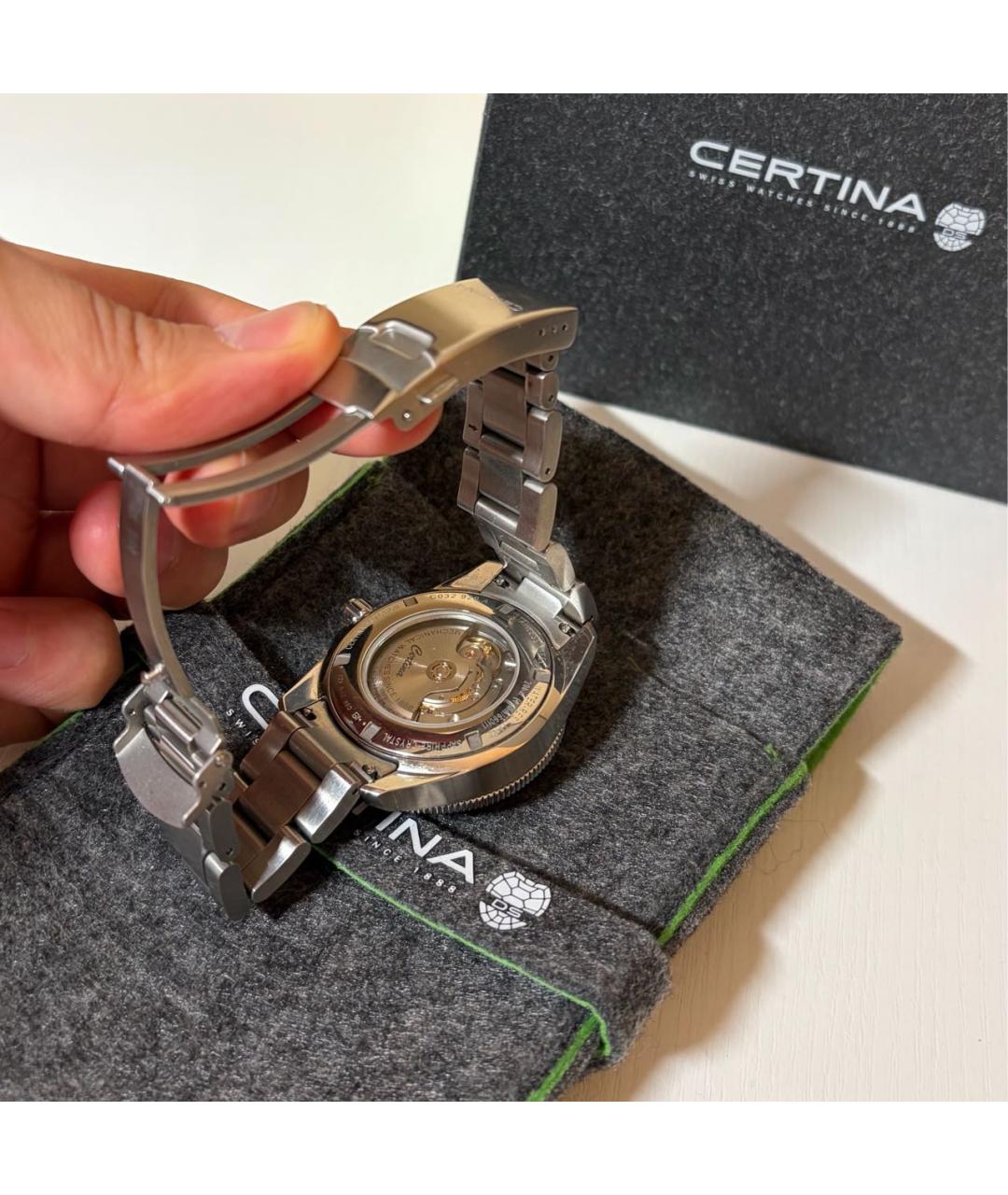 Certina Зеленые стальные часы, фото 2