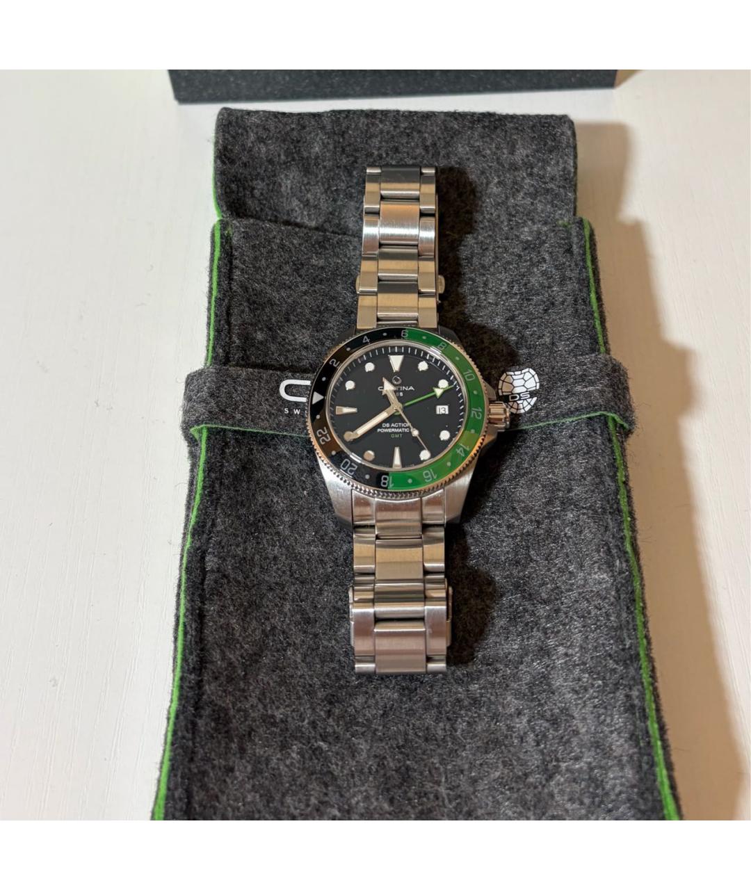 Certina Зеленые стальные часы, фото 9