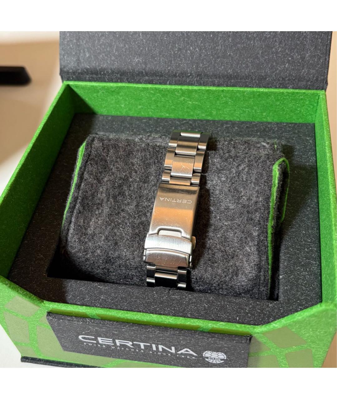 Certina Зеленые стальные часы, фото 3