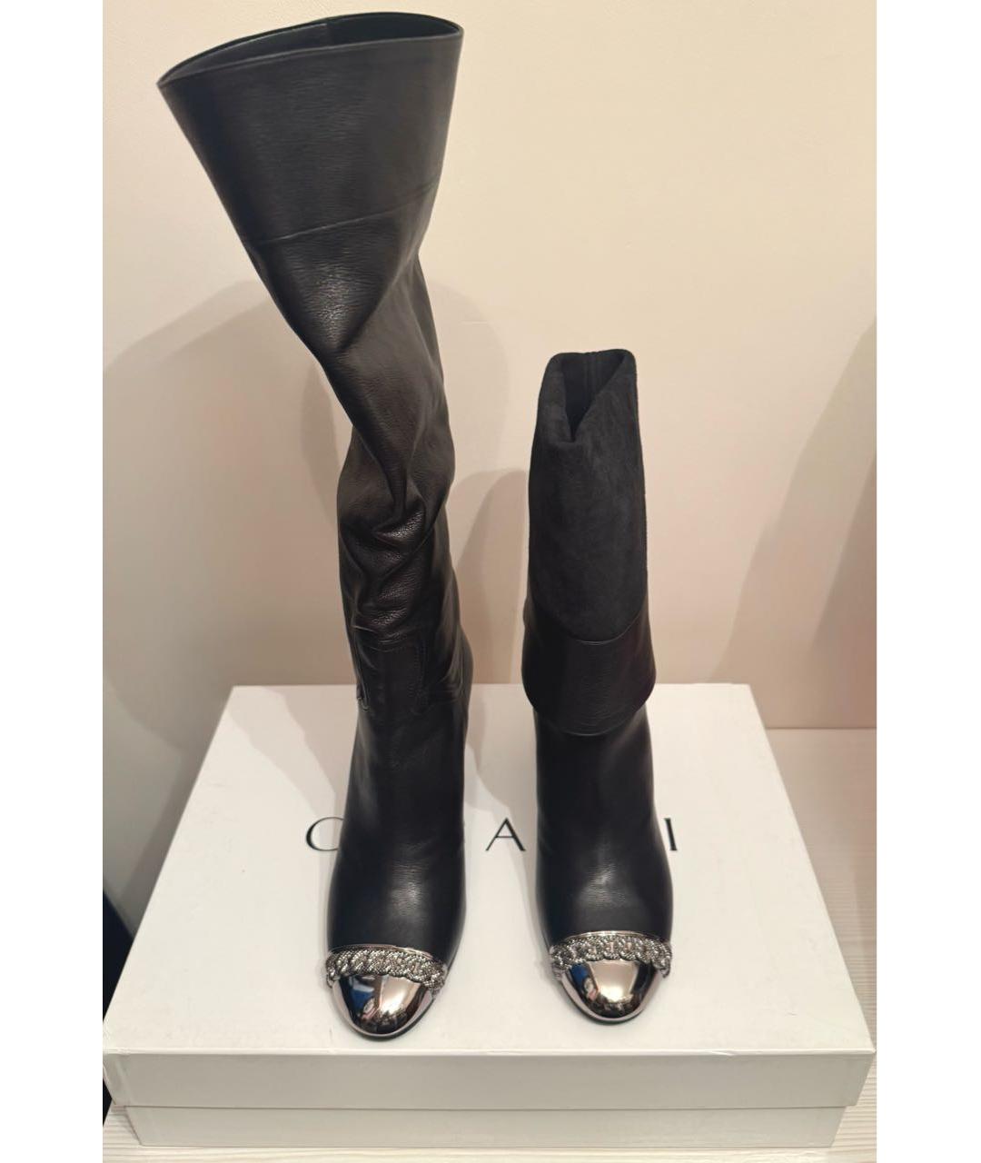CASADEI Черные кожаные сапоги, фото 2