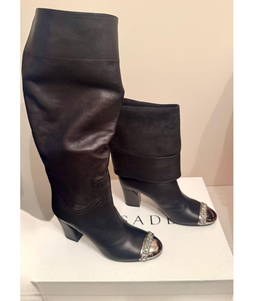 CASADEI Черные кожаные сапоги, фото 4