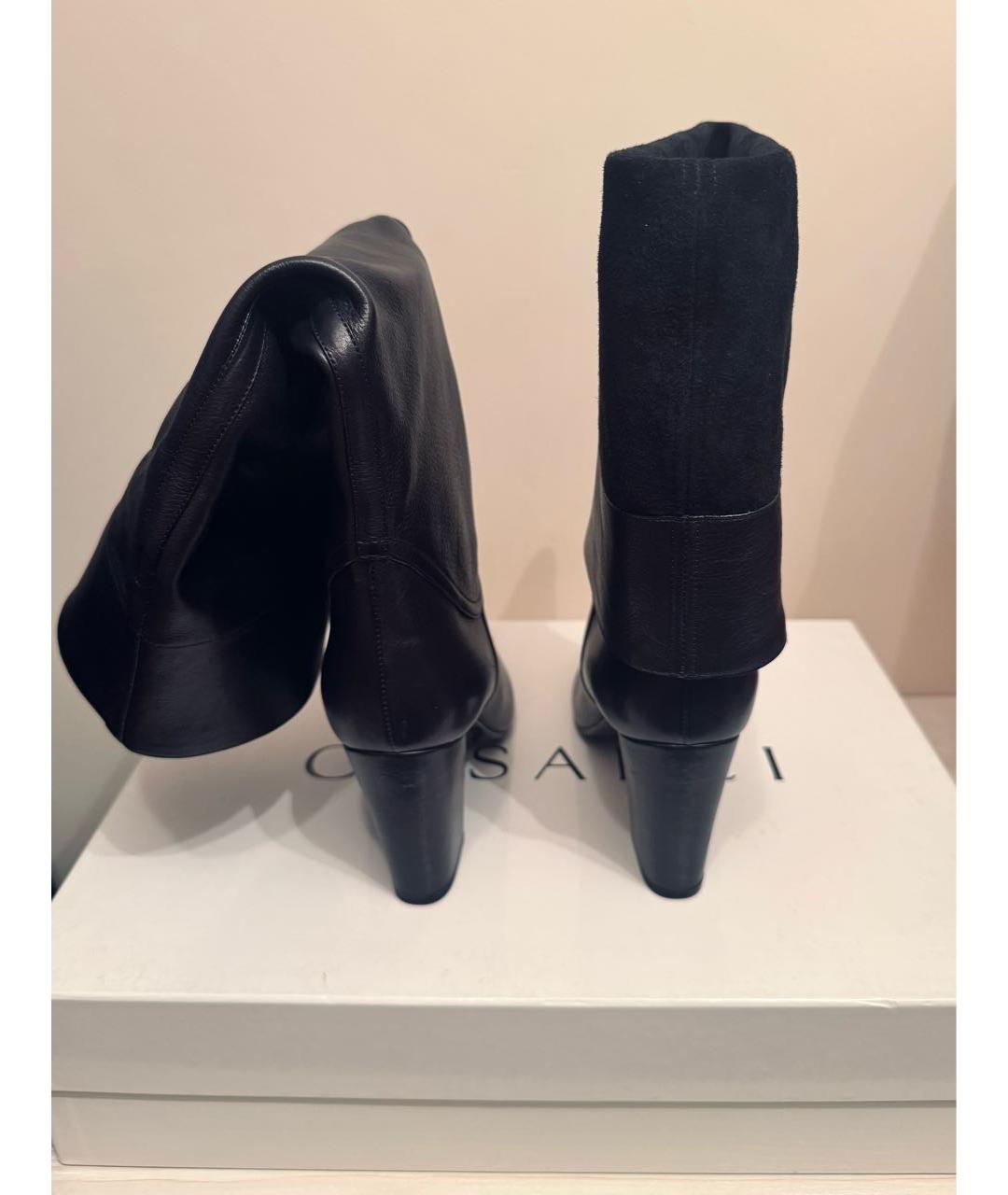 CASADEI Черные кожаные сапоги, фото 3