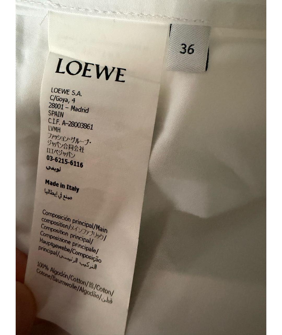LOEWE Белая хлопковая рубашка, фото 6