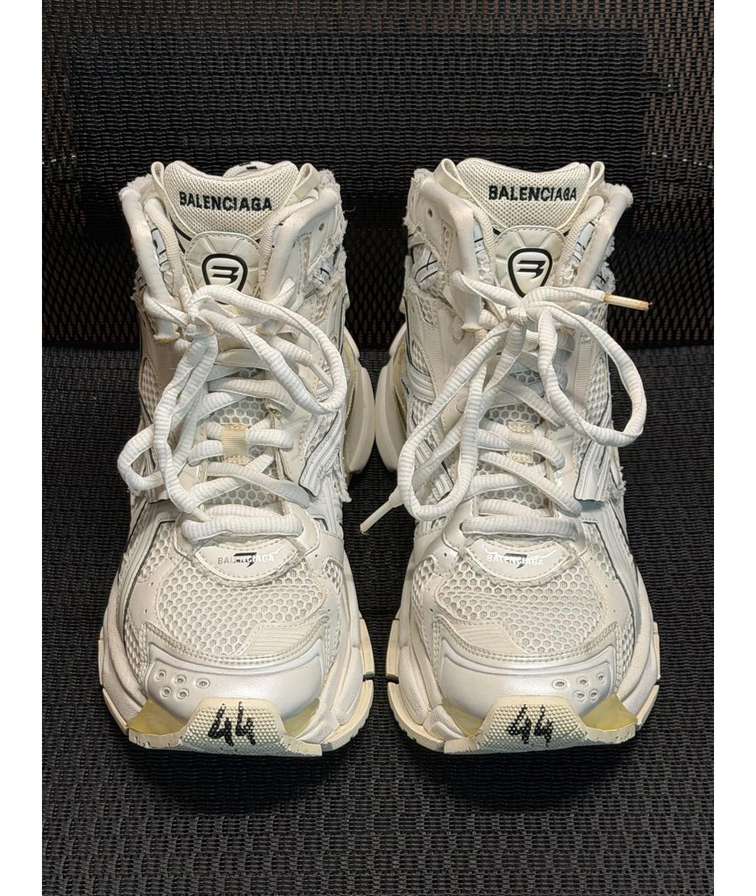 BALENCIAGA Белые текстильные высокие кроссовки / кеды, фото 2