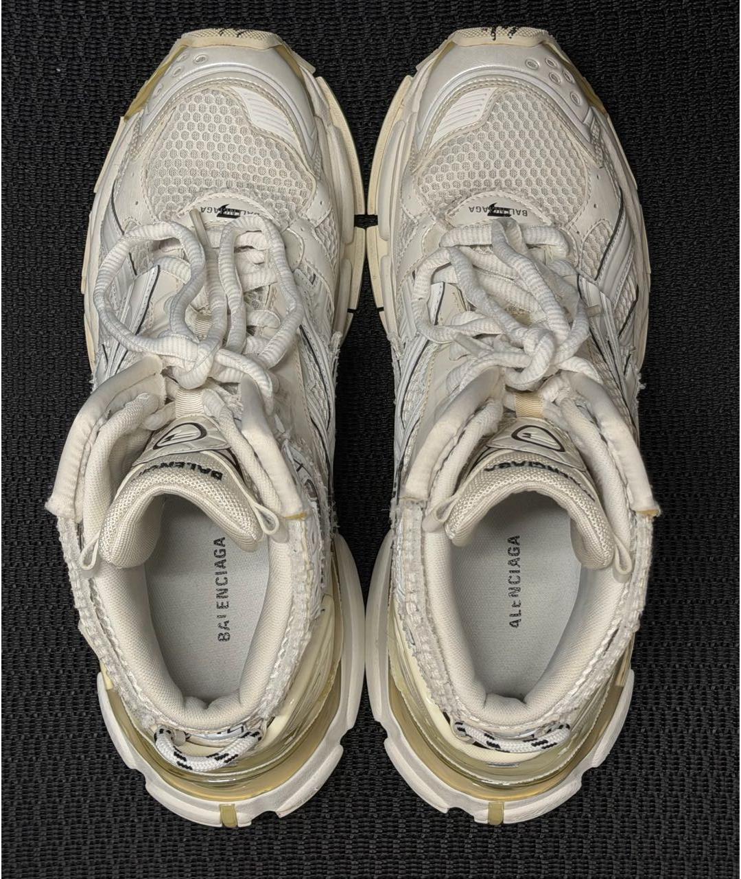 BALENCIAGA Белые текстильные высокие кроссовки / кеды, фото 3