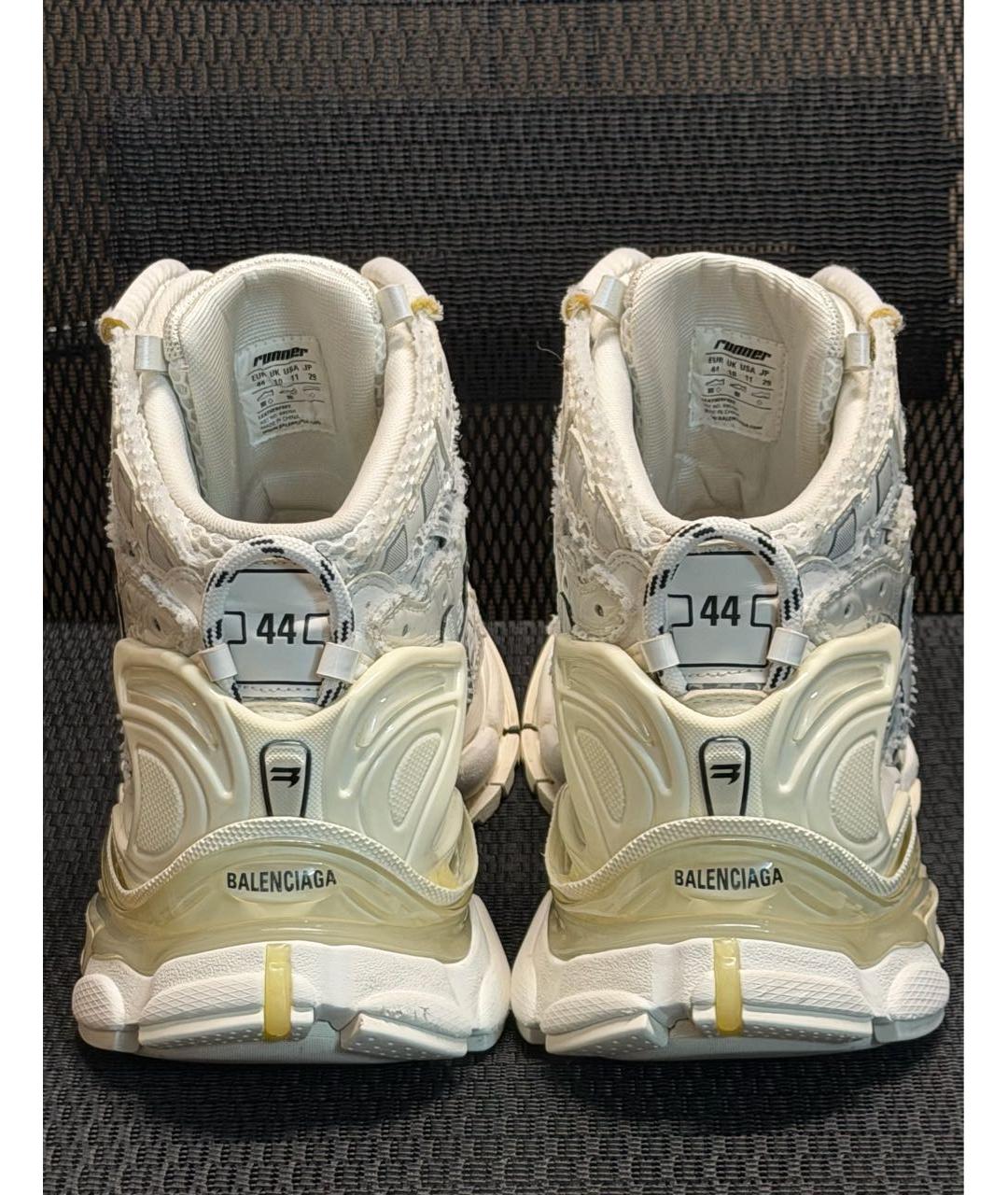 BALENCIAGA Белые текстильные высокие кроссовки / кеды, фото 4