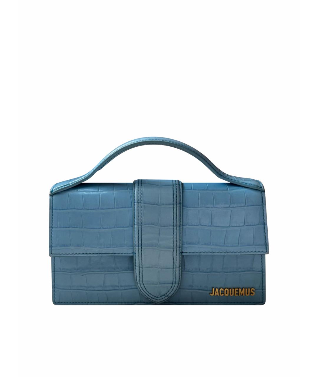 JACQUEMUS Голубая кожаная сумка тоут, фото 1