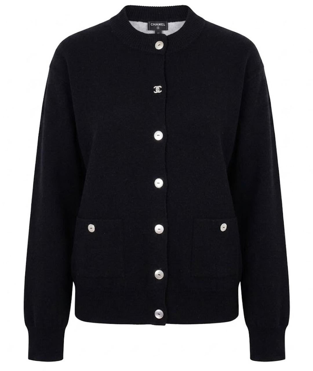CHANEL Черный кашемировый кардиган, фото 1