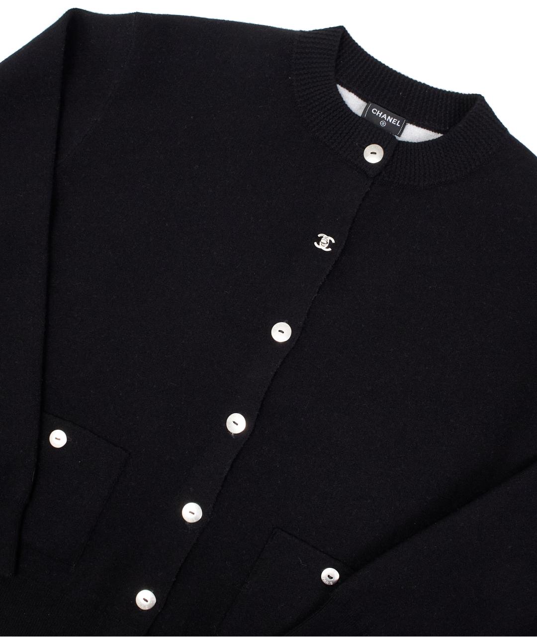 CHANEL Черный кашемировый кардиган, фото 2