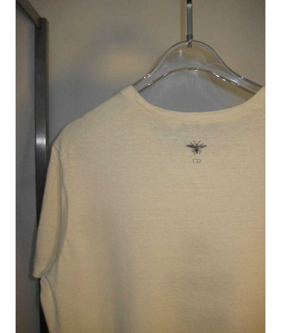 CHRISTIAN DIOR Белая хлопковая футболка, фото 6