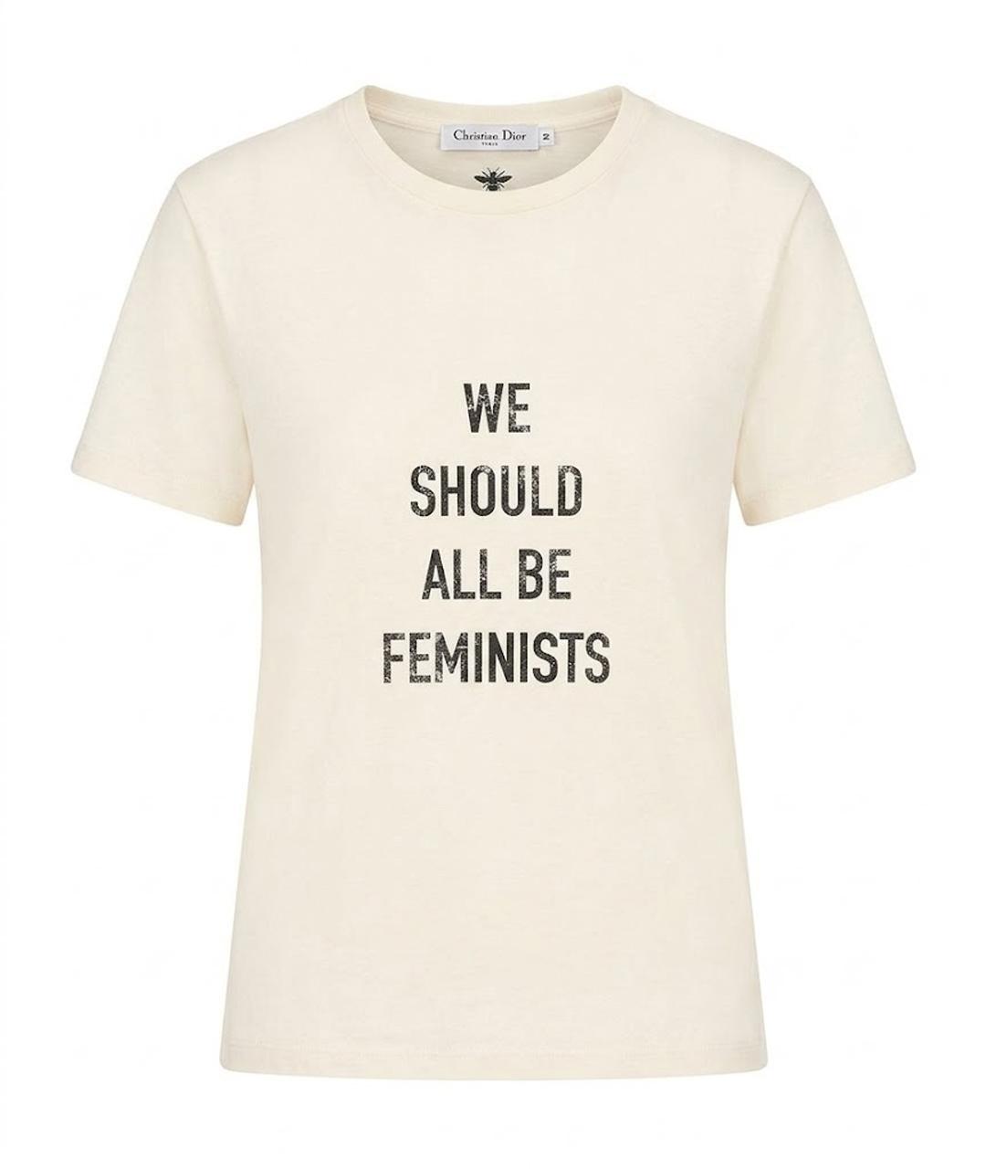 CHRISTIAN DIOR Белая хлопковая футболка, фото 1