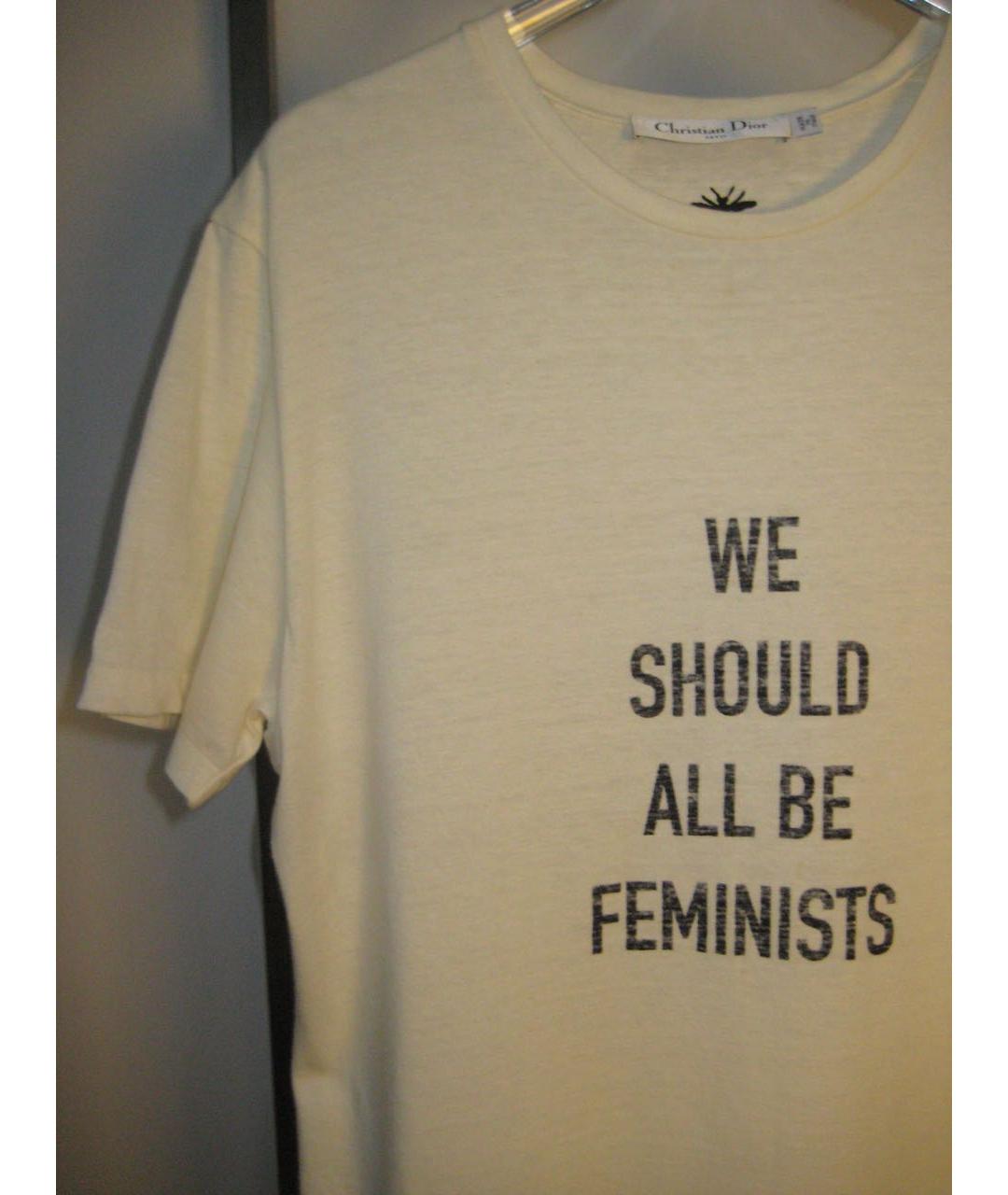 CHRISTIAN DIOR Белая хлопковая футболка, фото 3