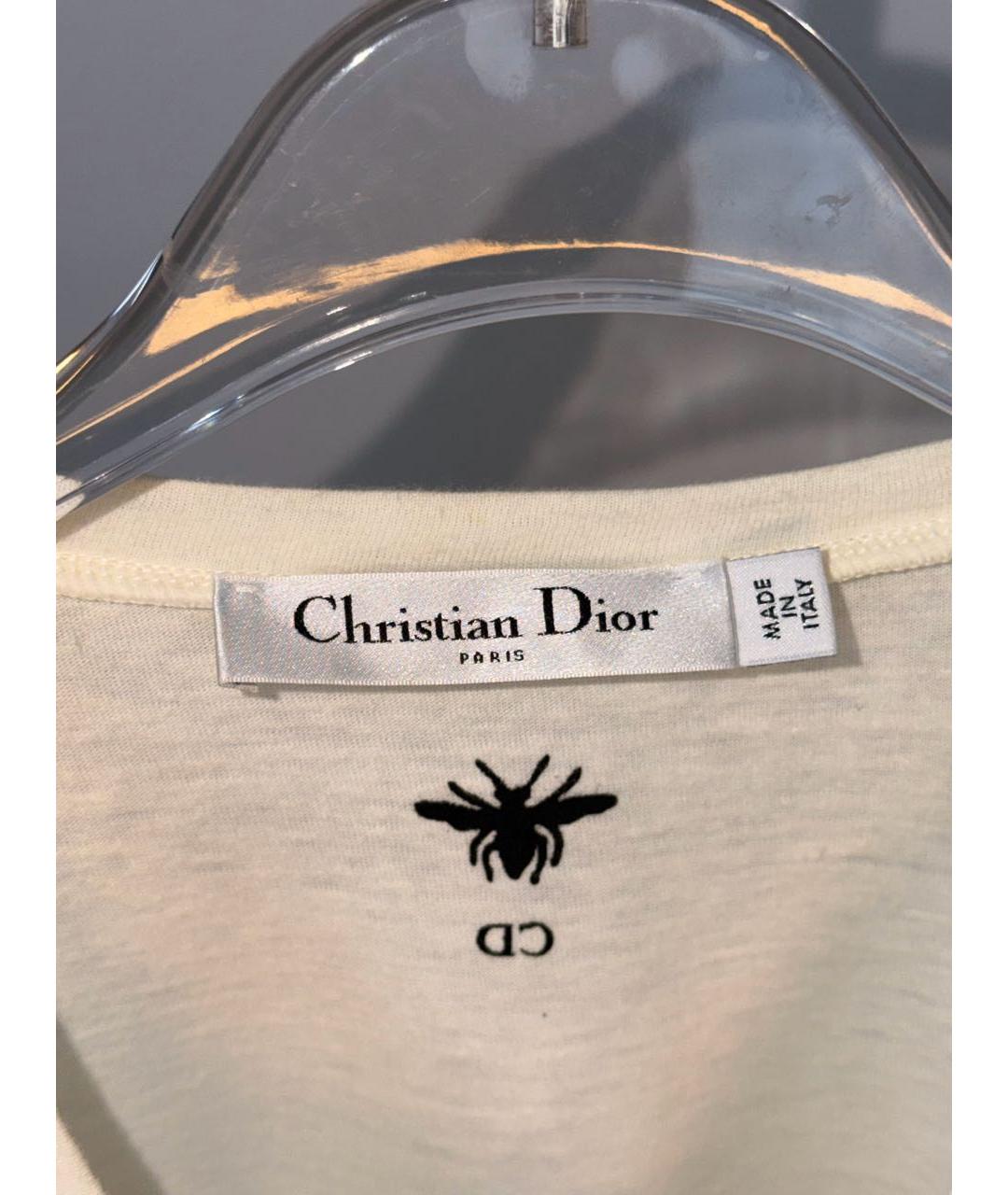 CHRISTIAN DIOR Белая хлопковая футболка, фото 7