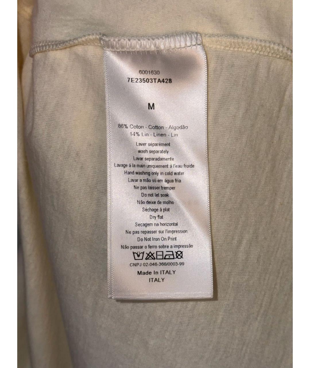 CHRISTIAN DIOR Белая хлопковая футболка, фото 8