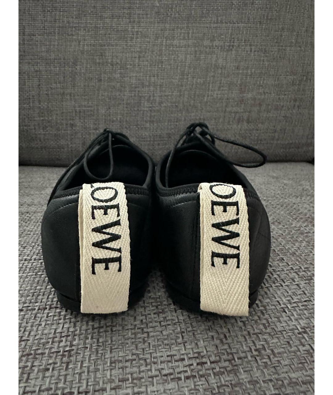 LOEWE Черные кожаные балетки, фото 4