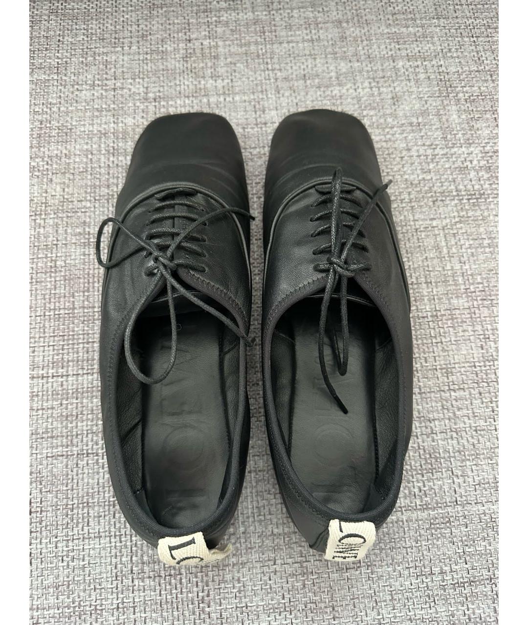 LOEWE Черные кожаные балетки, фото 3