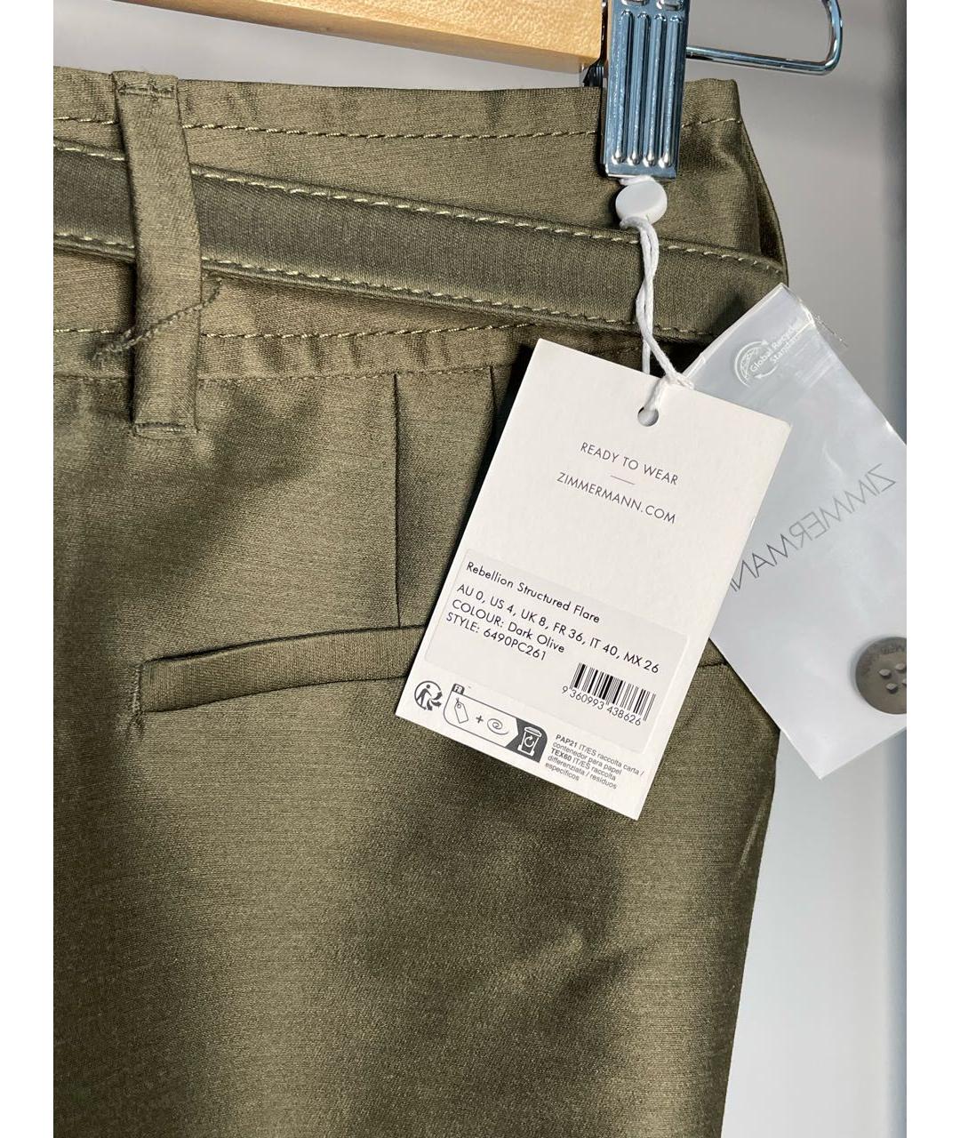 ZIMMERMANN Хаки шерстяной костюм с брюками, фото 4
