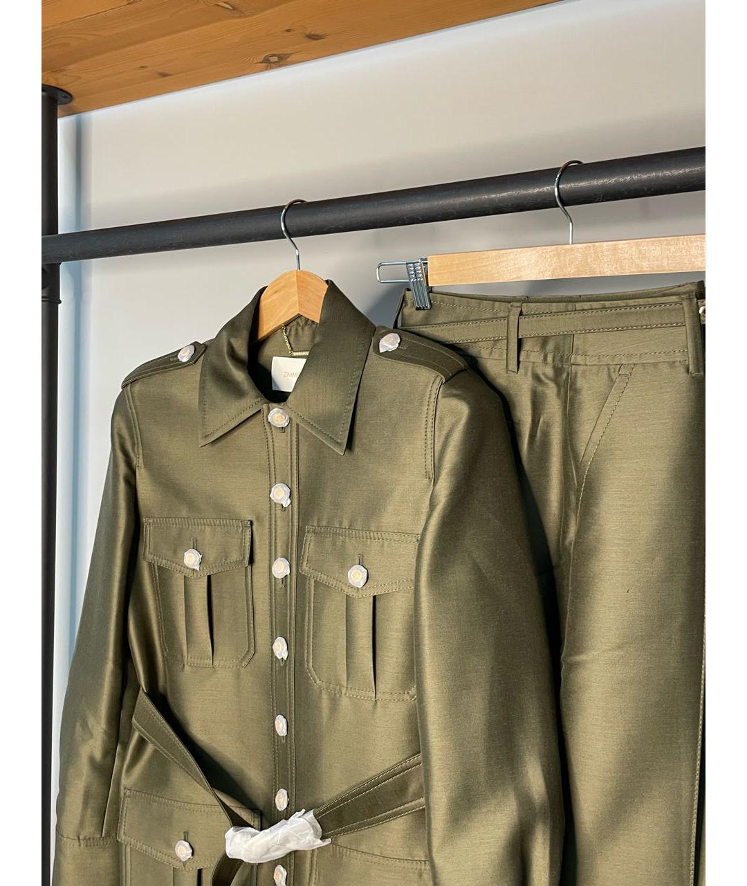 ZIMMERMANN Хаки шерстяной костюм с брюками, фото 7