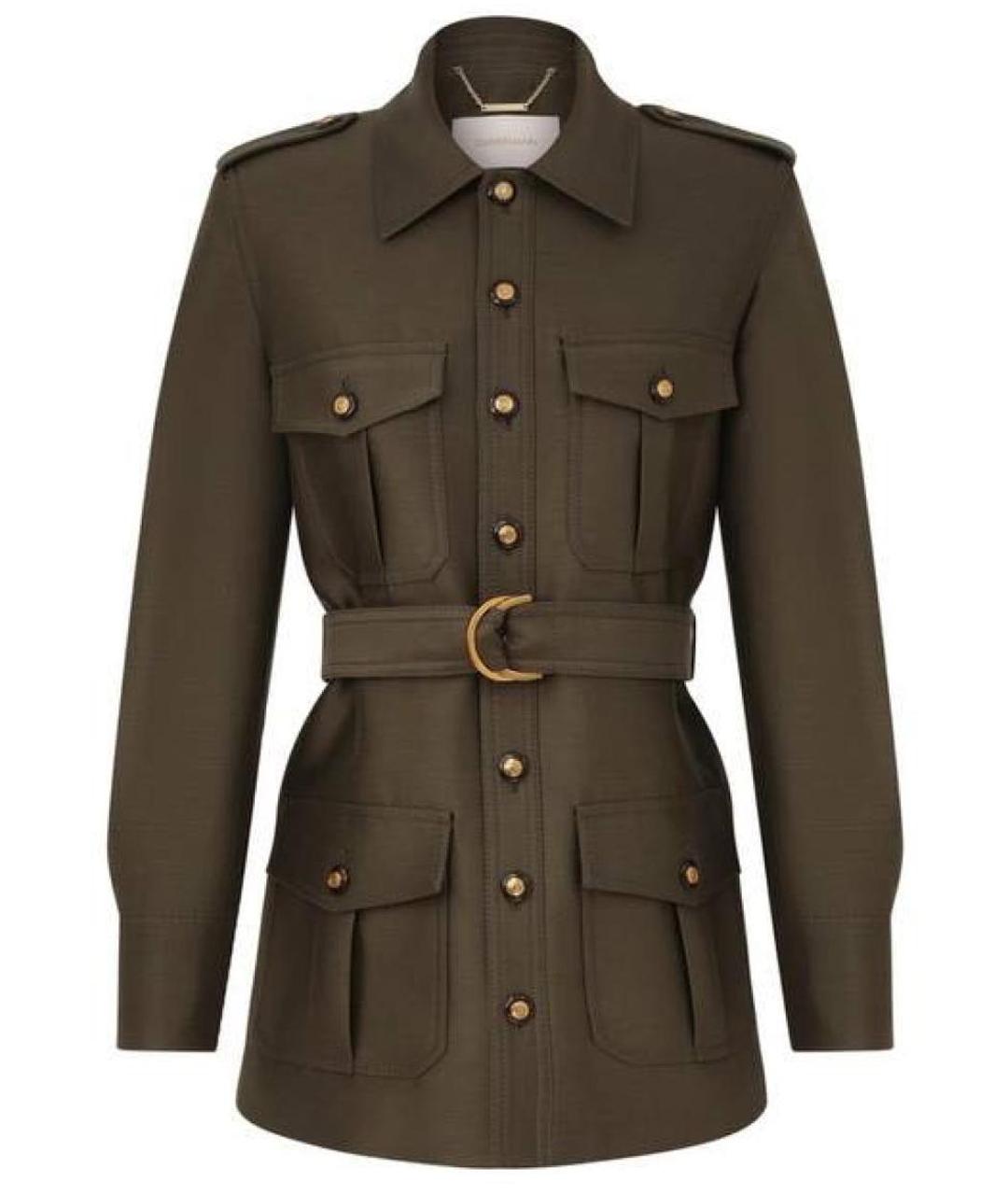 ZIMMERMANN Хаки шерстяной костюм с брюками, фото 1