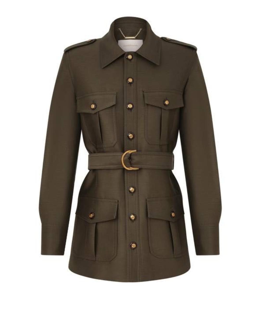 ZIMMERMANN Хаки шерстяной костюм с брюками, фото 9