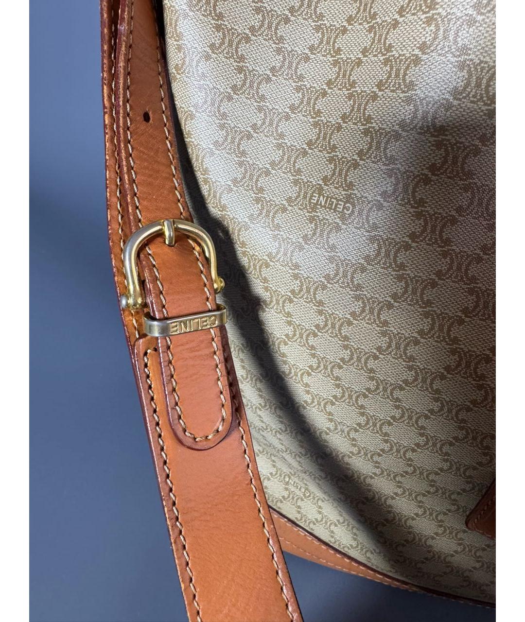 CELINE Коричневая кожаная сумка тоут, фото 7