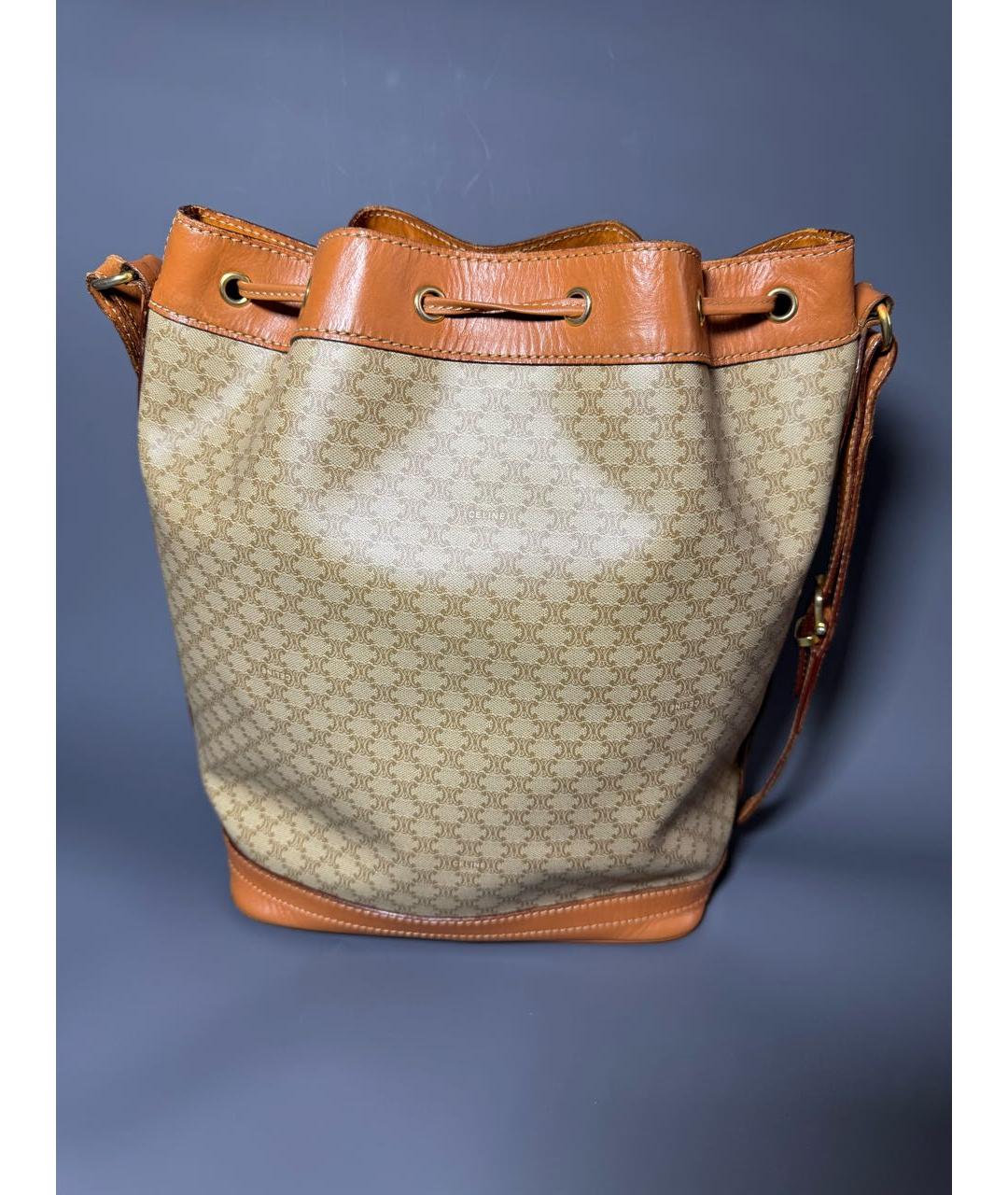 CELINE Коричневая кожаная сумка тоут, фото 3