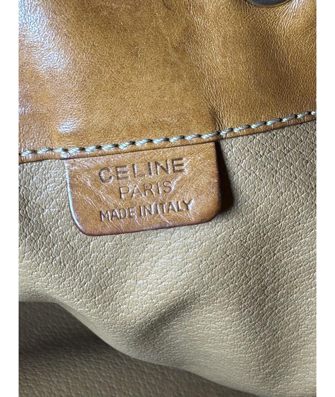CELINE Коричневая кожаная сумка тоут, фото 8