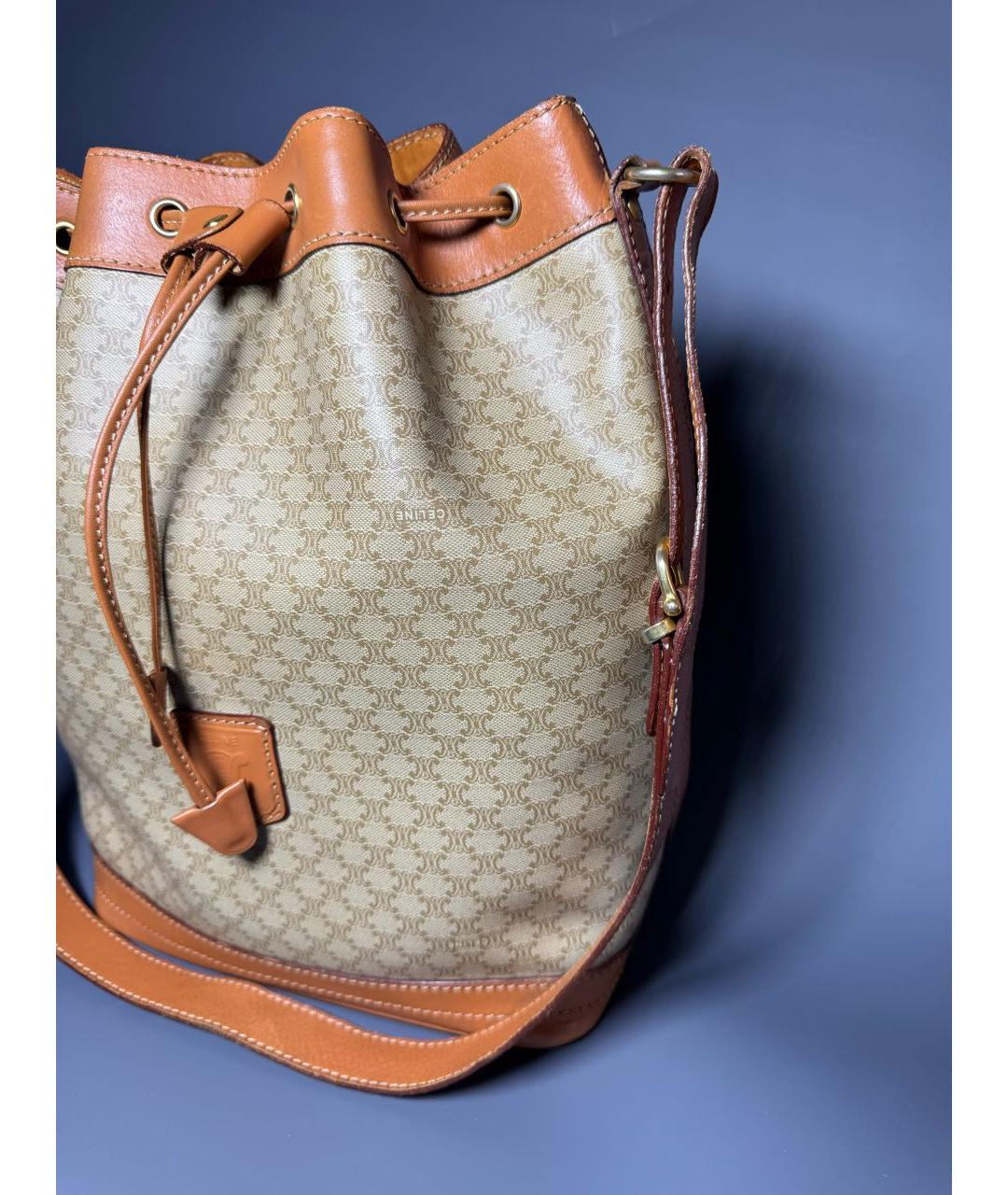 CELINE Коричневая кожаная сумка тоут, фото 2