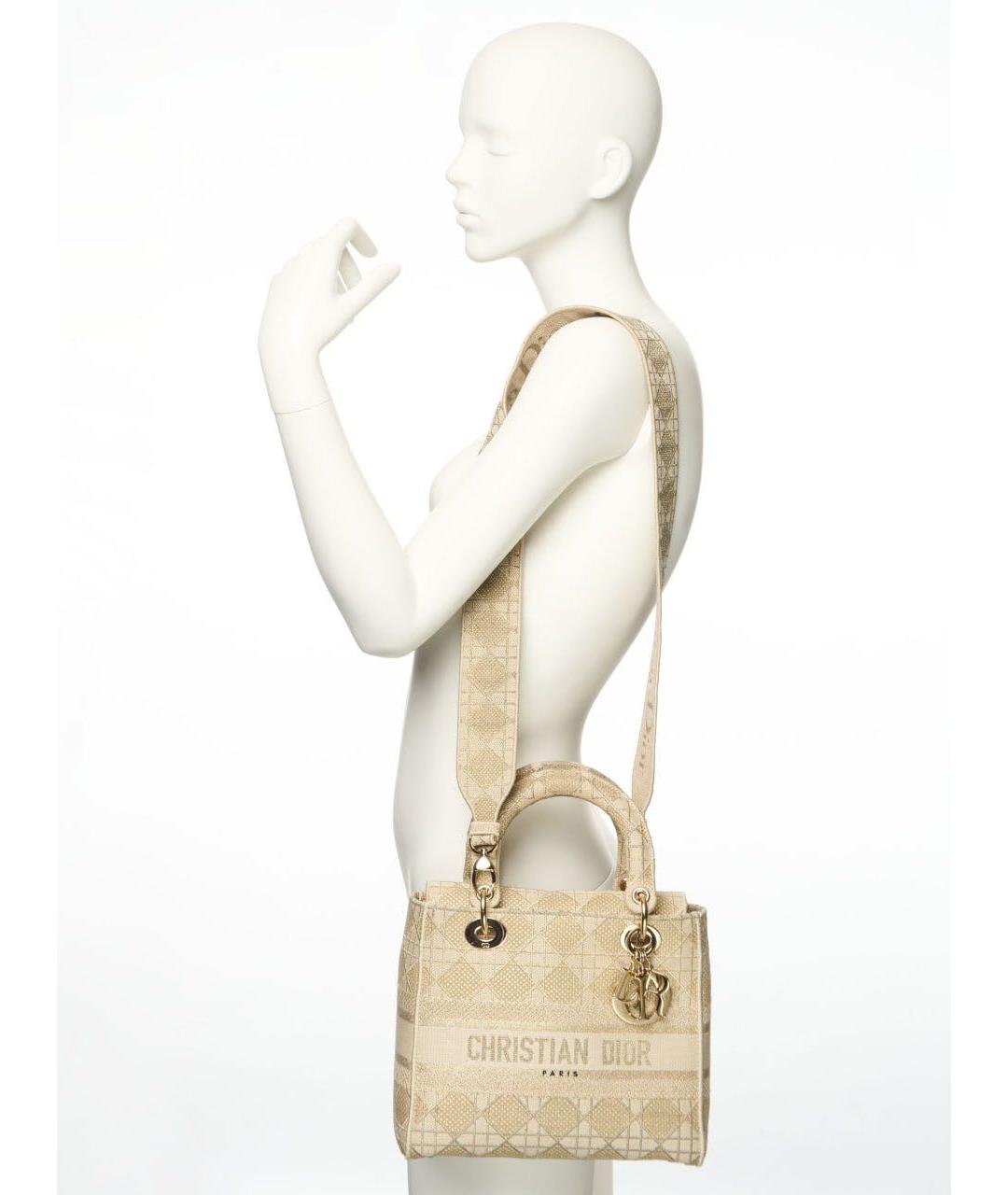 CHRISTIAN DIOR Золотая сумка с короткими ручками, фото 4