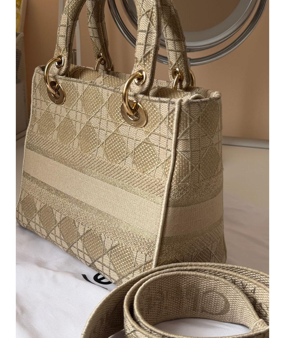 CHRISTIAN DIOR Золотая сумка с короткими ручками, фото 2