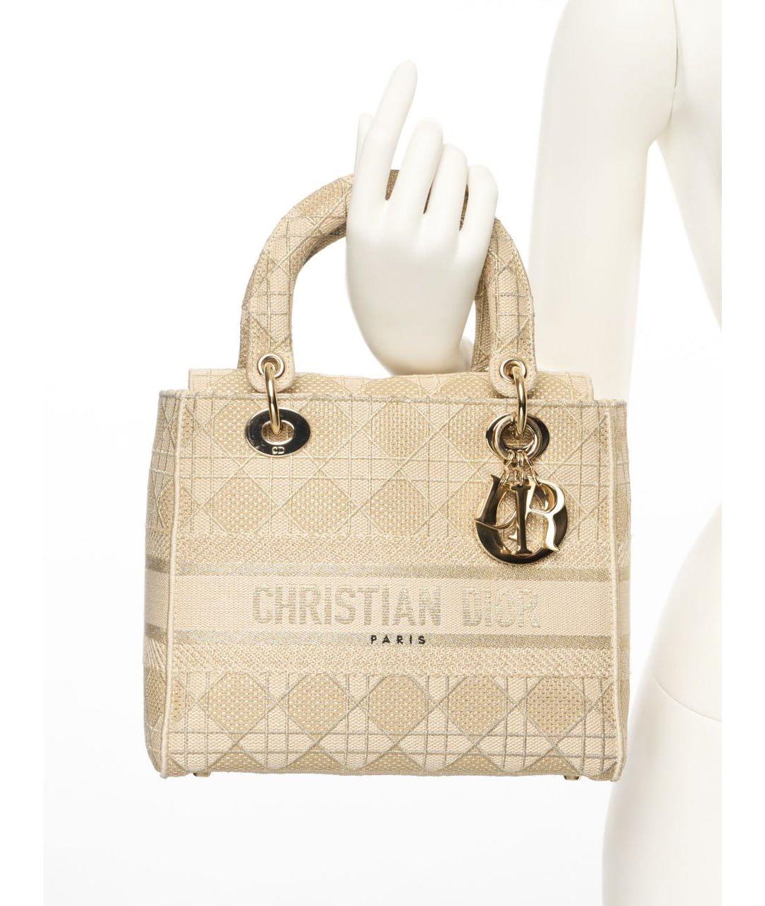 CHRISTIAN DIOR Золотая сумка с короткими ручками, фото 5