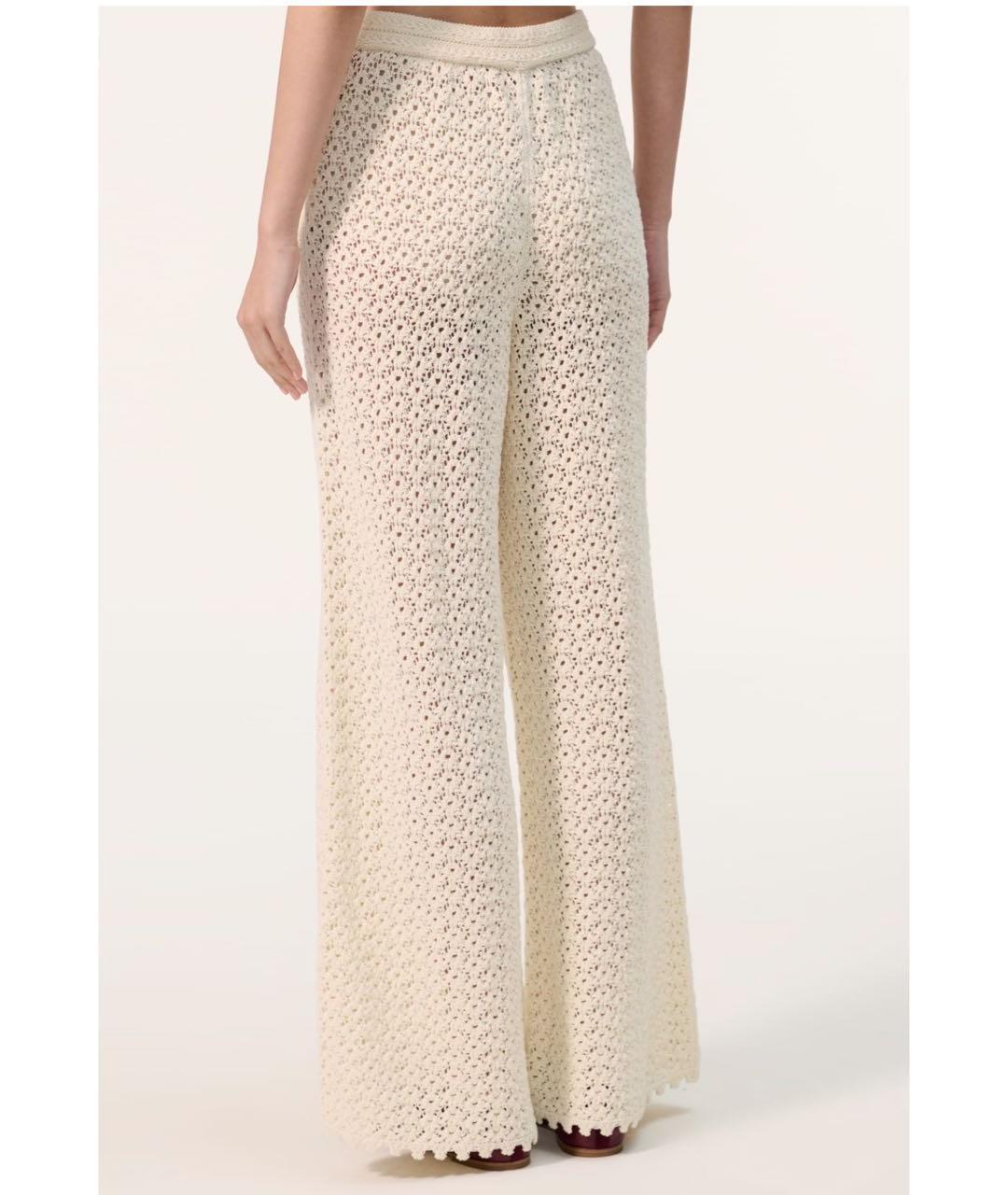 CHANEL Бежевые хлопковые прямые брюки, фото 2