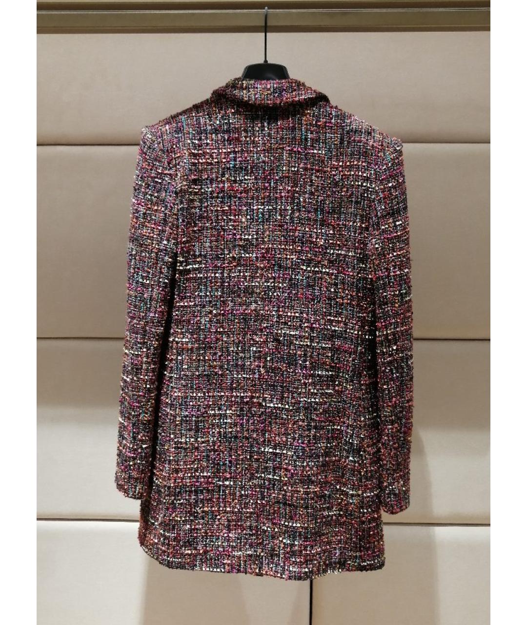 ELISABETTA FRANCHI Мульти твидовый жакет/пиджак, фото 2