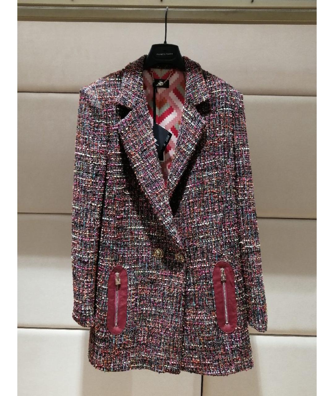 ELISABETTA FRANCHI Мульти твидовый жакет/пиджак, фото 3