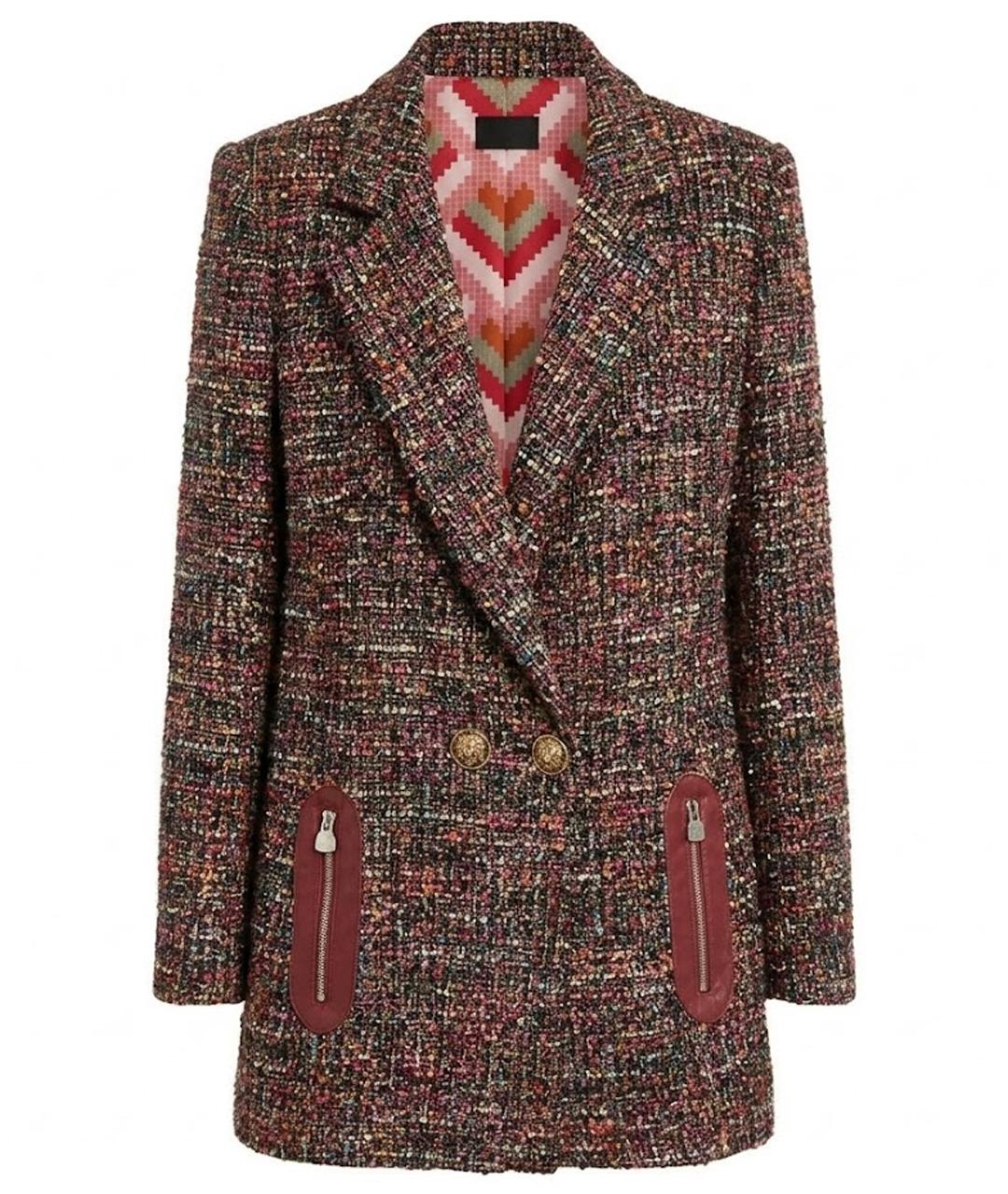 ELISABETTA FRANCHI Мульти твидовый жакет/пиджак, фото 1