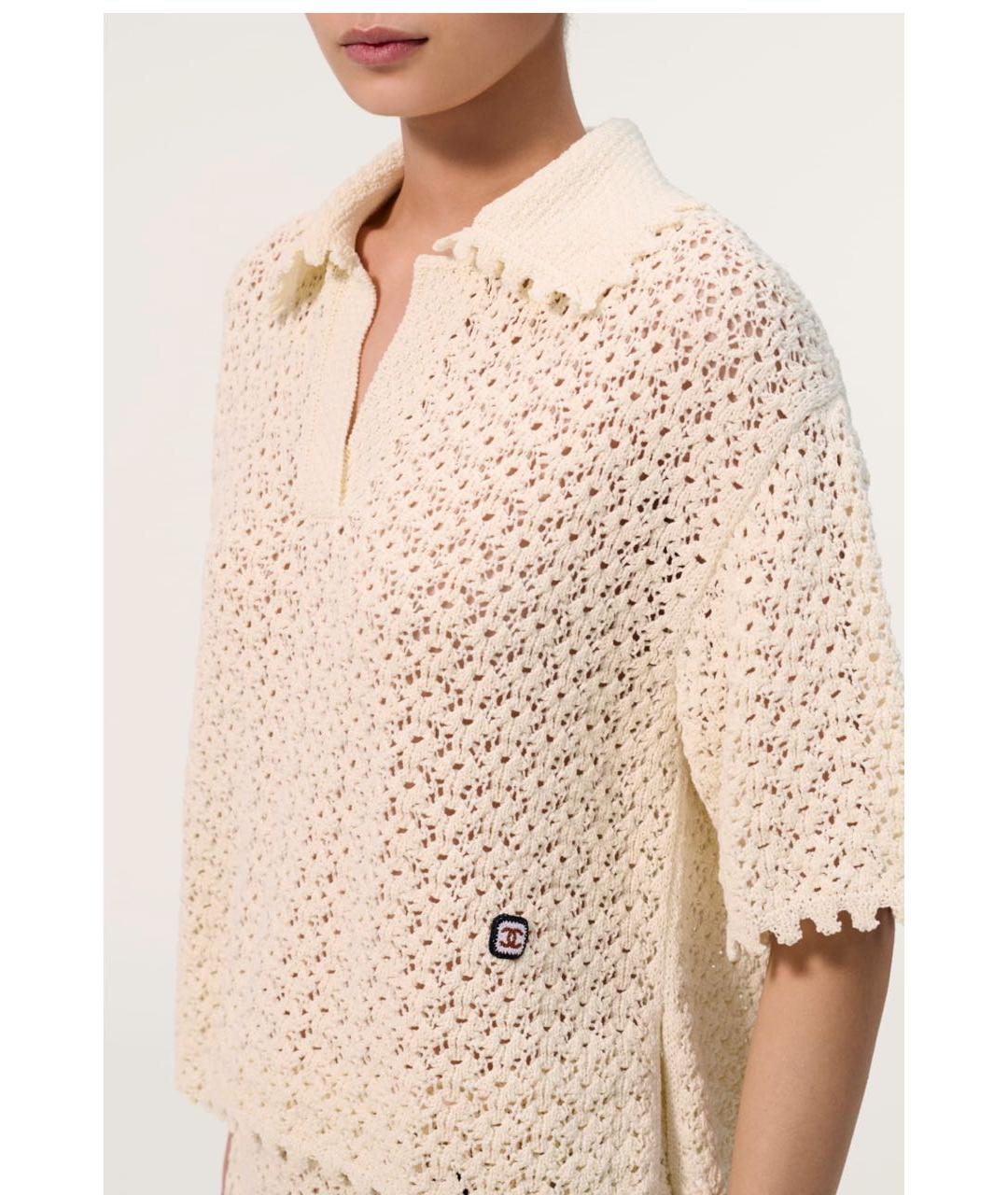 CHANEL Бежевый хлопковый джемпер / свитер, фото 3